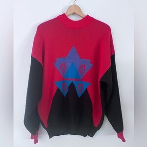 Gitano Sportswear Vintage 80’s Women’s Size Large Mock Neck Red Sweater